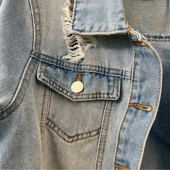 Hand Painted Louisiana Couture Denim Jacket Mardi Gras Ready! - Picture 8 of 12